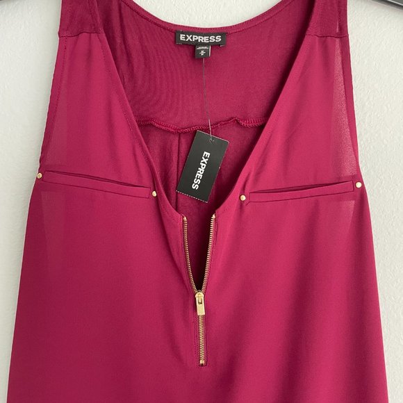 NWT - Deep Red - Express Sleeveless Blouse - Medium - Picture 6 of 11